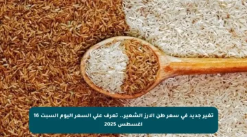 تغير جديد في سعر طن الأرز الشعير.. تعرف على السعر اليوم السبت 16 أغسطس 2025